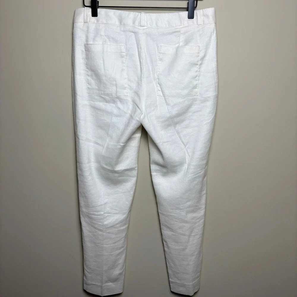 Banana Republic Off White Straight Leg Ankle Cropped Chino Trouser Pants Women 4